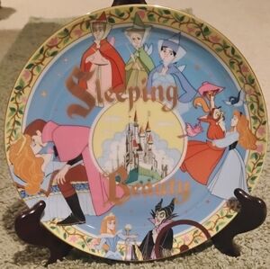 Sleeping Beauty Collectible Plate with Vibrant Characters